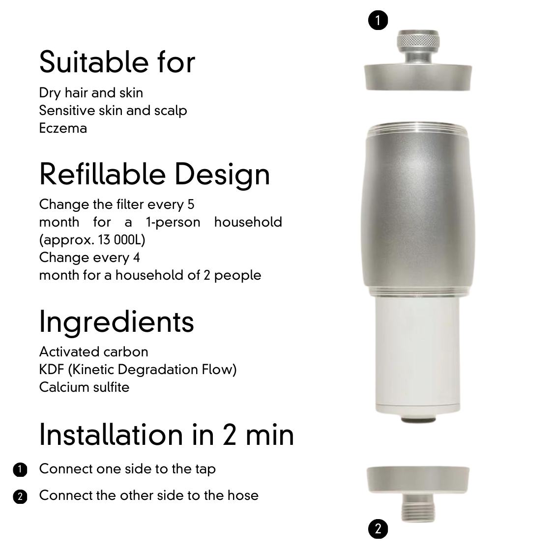 Nordisk Shower Filter + Filter Subscription Nordisk Renhet