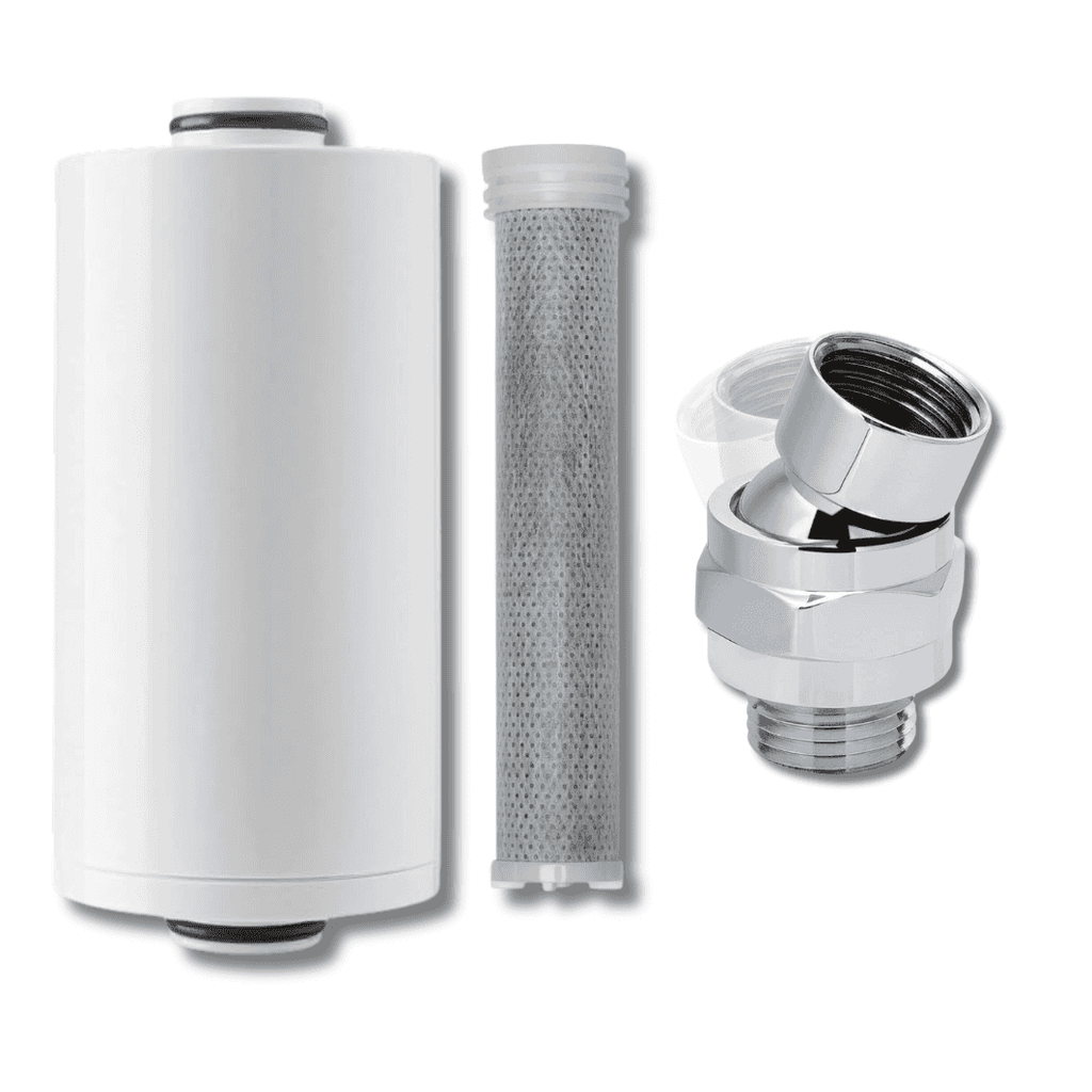 Filter head disassembly guide — step 1 removing old cartridge with wrench