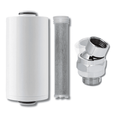 Filter head disassembly guide — step 1 removing old cartridge with wrench