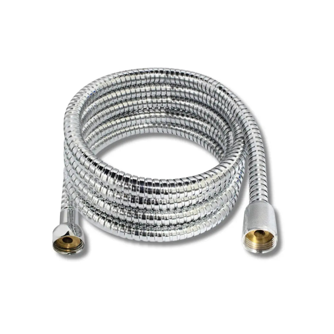 Nordisk shower hose full length display — 1.5m reach with anti-kink design
