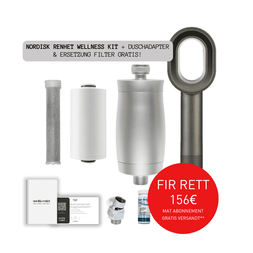 Nordisk Welness-Kit — compleet doucheset vooraanzicht met douchekop en filter