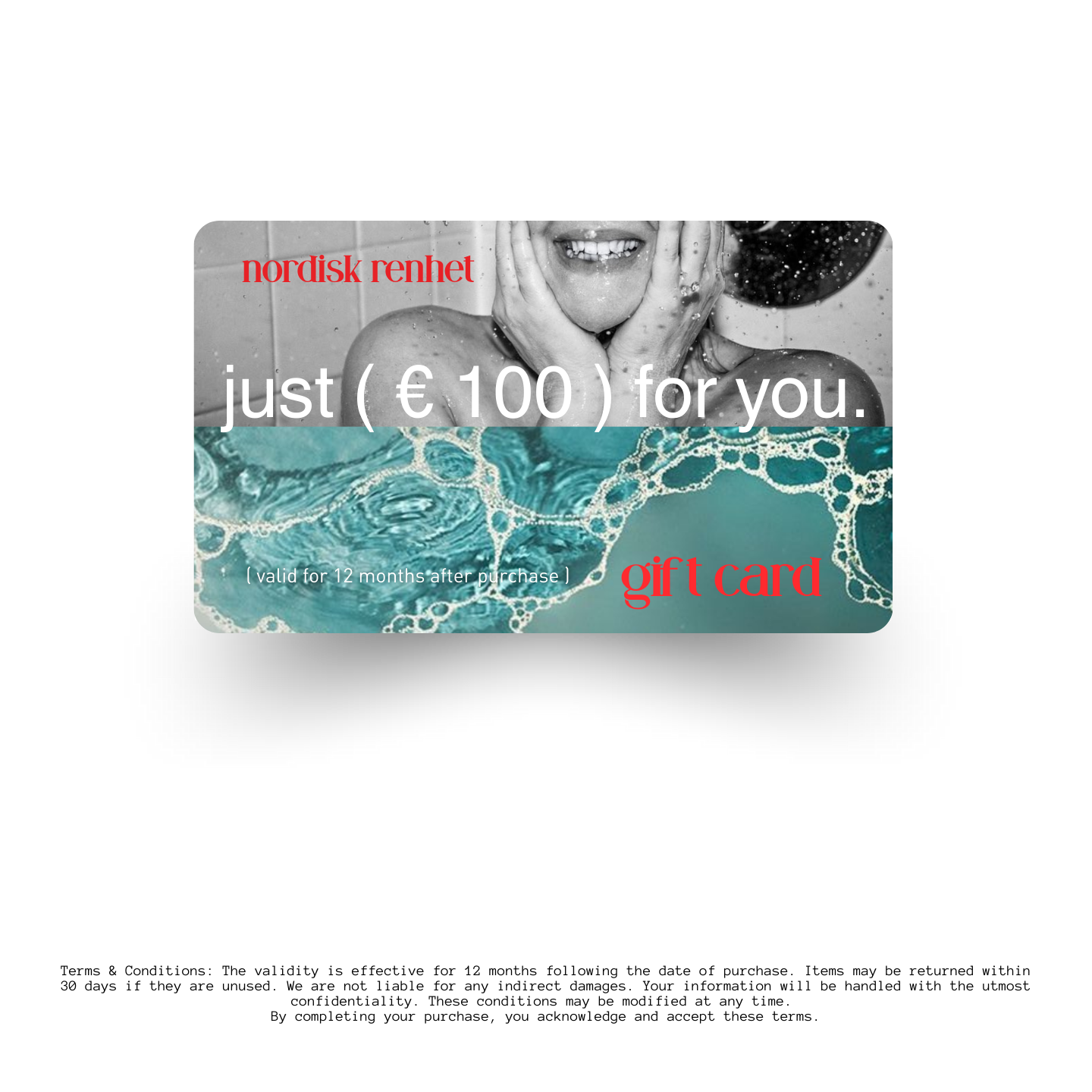 Nordisk Gift Card digital delivery illustration — email with wellness products