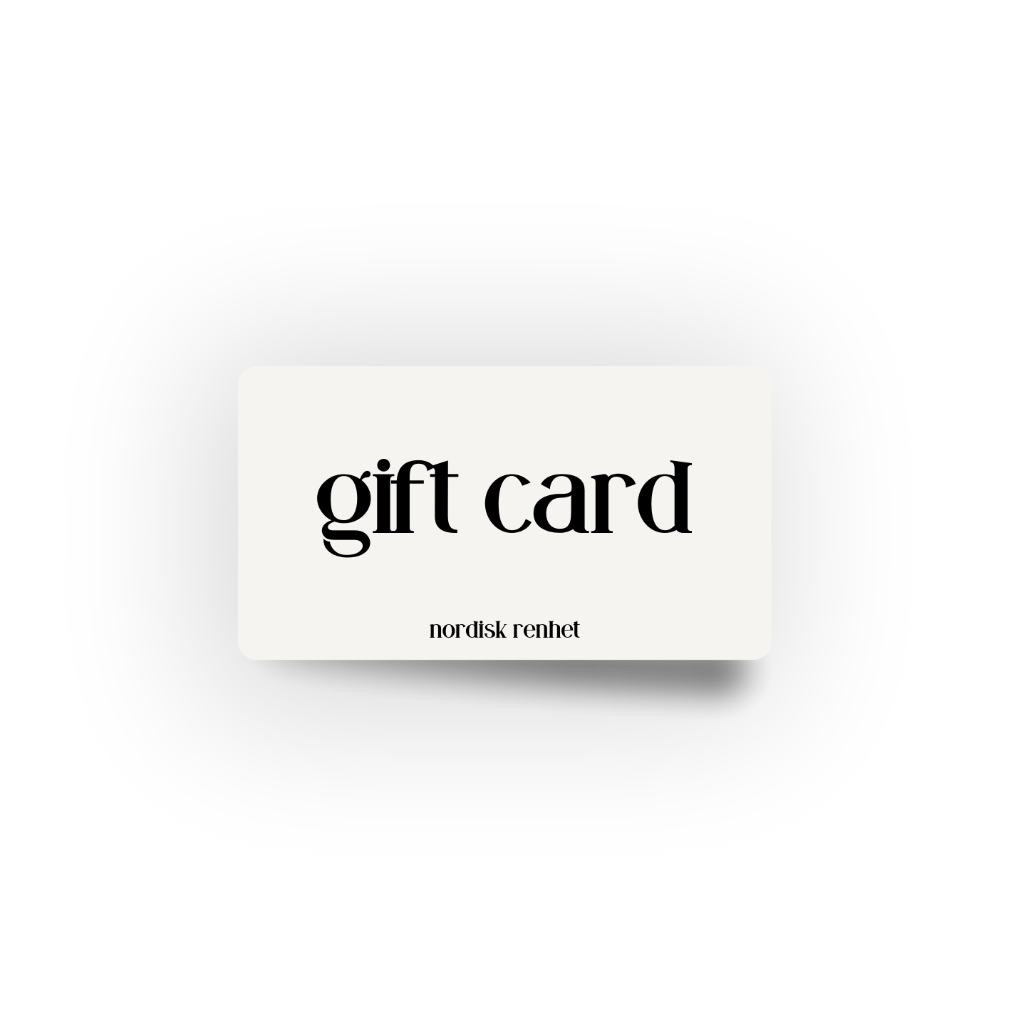Nordisk Renhet Gift Card — front view with Scandinavian minimalist design